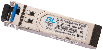 GIGALINK Сетевое оборудование GL-OT-SG14LC1-1310-1550-D Модуль SFP, WDM, 1Гбит c, одно волокно SM, LC, Tx:1310 Rx:1550 нм, 14 дБ, DDM до 20 км