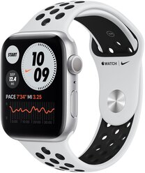 Умные часы Apple Watch SE GPS 40мм Aluminum Case with Nike Sport Band, серебристый/чистая платина/черный