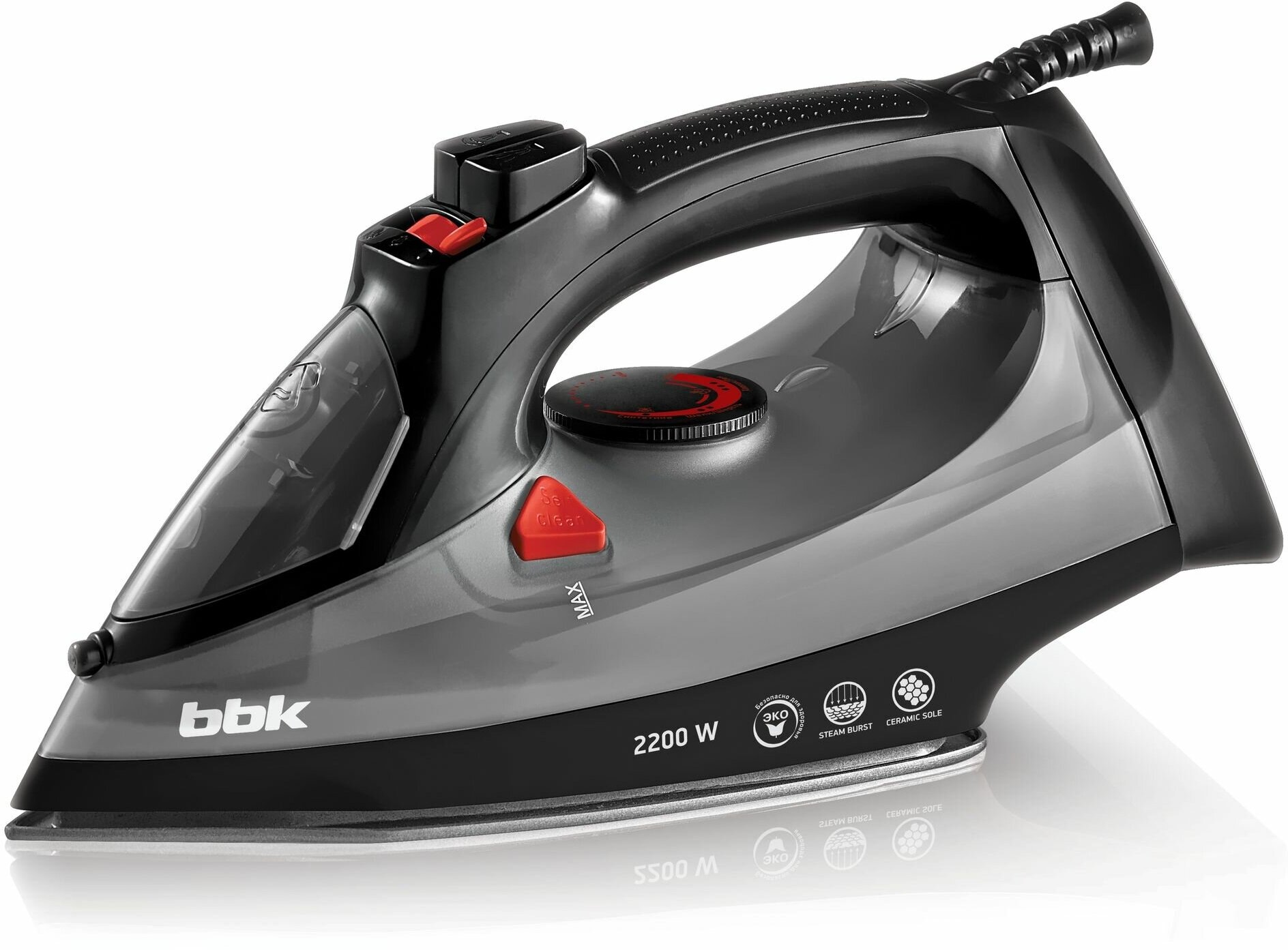 Утюг BBK ISE-2202 черный/темно-серый