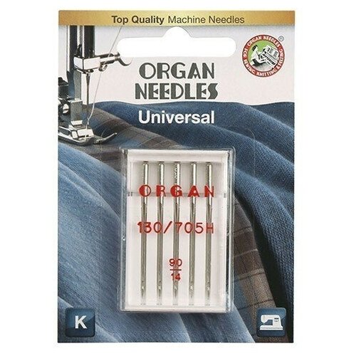 Игла/иглы Organ Universal 90, серебристый , 5 шт. игла иглы kleiber jeans 90 100 серебристый 5 шт