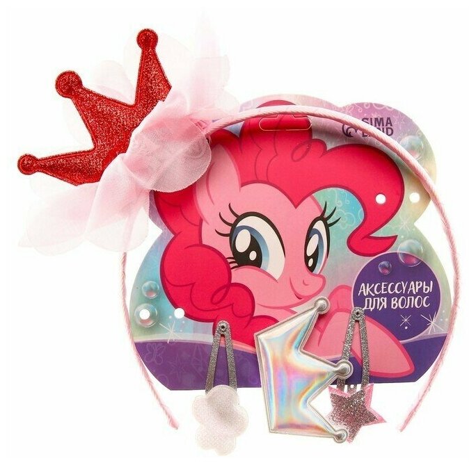 Hasbro Набор аксессуаров для волос, ободок, заколки 3 шт "Пинки Пай", My Little Pony