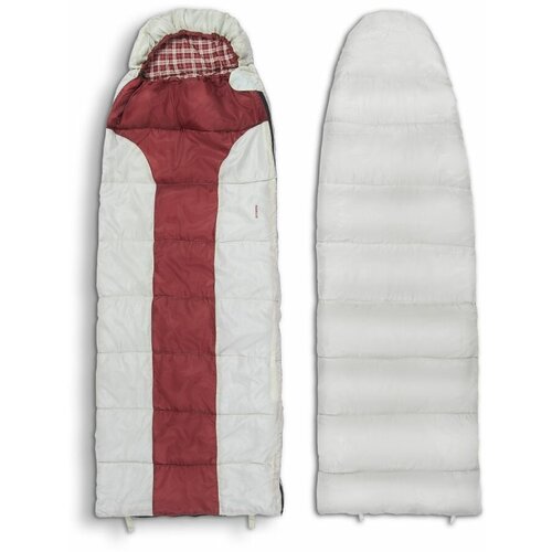 Спальный мешок ATEMI Quilt 250LN, серый/красный, молния с левой стороны