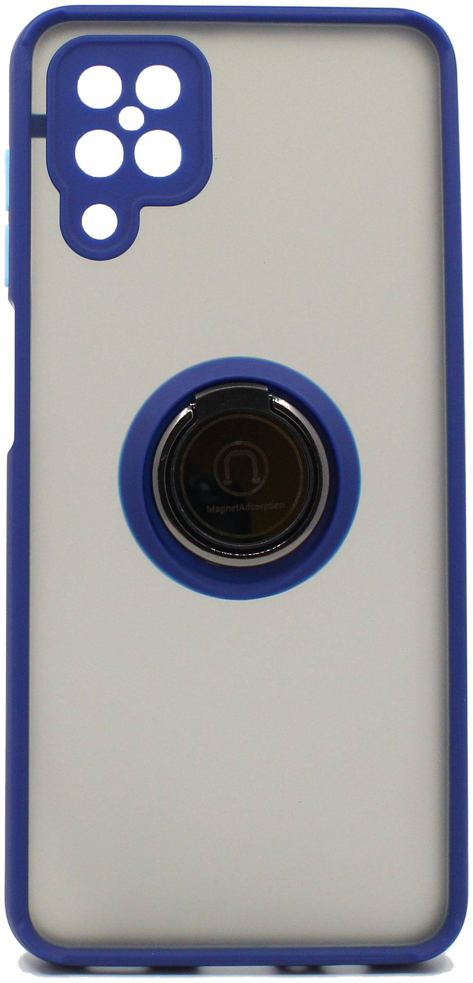 Чехол противоударный Mobix для Samsung Galaxy A12, A12 Nacho, M12 ( Самсунг А12, A12 Начо, M12 ) с кольцом и с функцией подставки цвет: синий