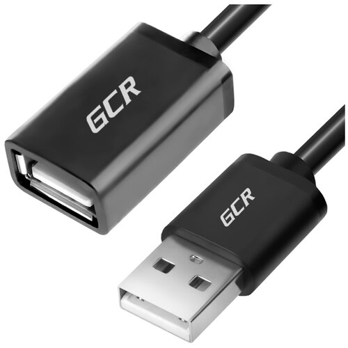 Удлинитель GCR USB - USB (GCR-UEC5), 0.5 м, черный