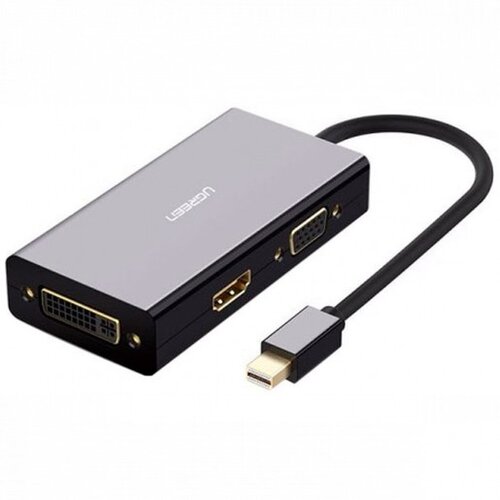 Конвертер UGreen MD114, 0.13 м, 1 шт., черный аксессуар ugreen md114 mini displayport hdmi vga dvi adapter white 20417