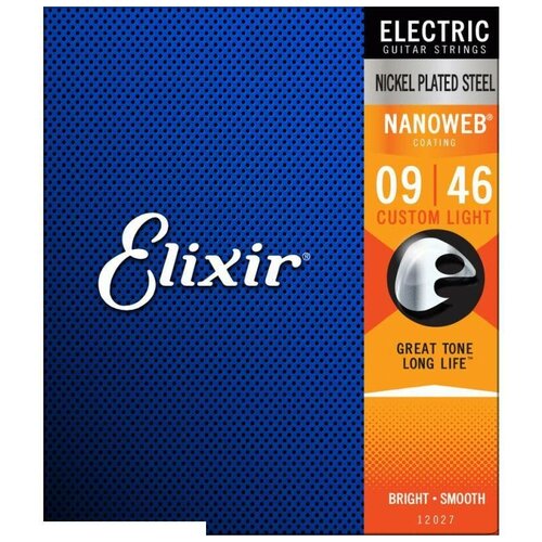 Elixir 12027 Nanoweb ANTI-RUST Custom Light Струны для электрогитары