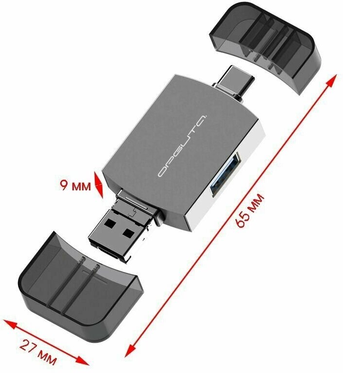 Картридер OTG (TF SD microUSB Type-C) Орбита OT-PCR25