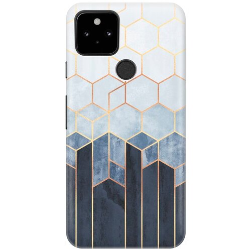 фото Re:pa накладка transparent для google pixel 5 с принтом "золотые соты на сером"