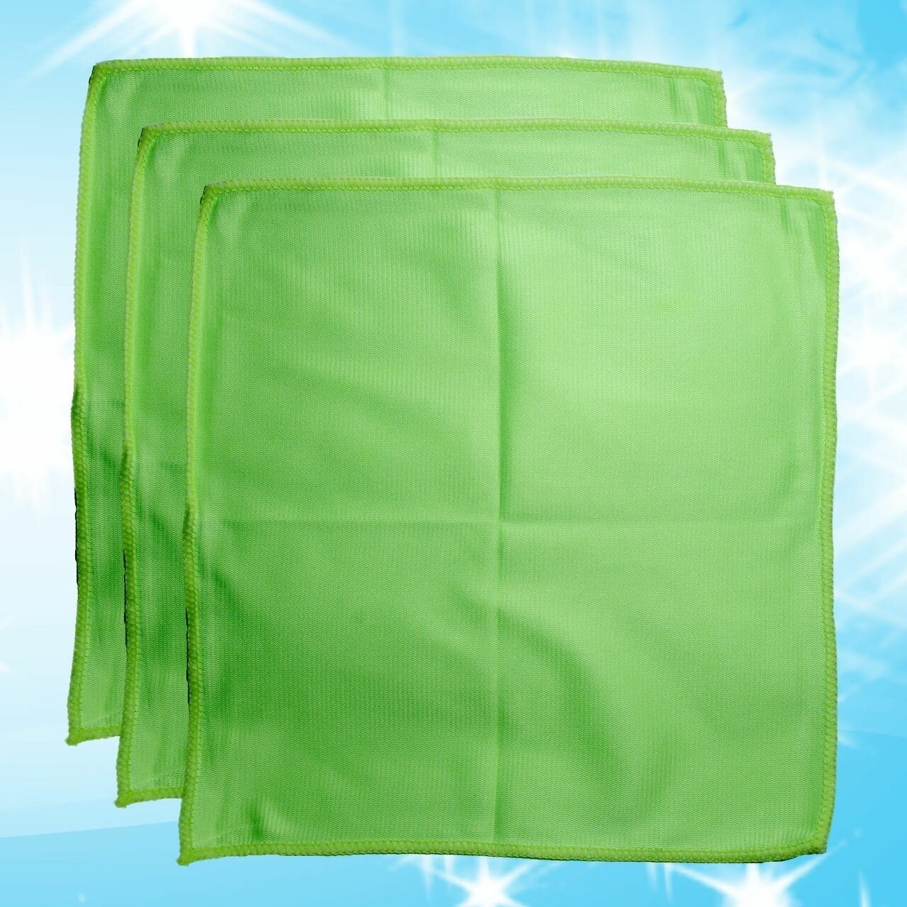 Тряпка для стекол и зеркал, альпак, 30х30 см, 3 шт. упаковка — фото 1