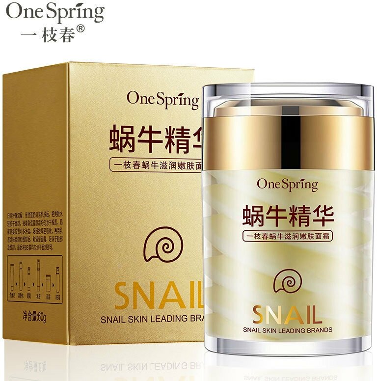 One Spring Snail Крем для лица с муцином улитки омолаживающий, 60 г