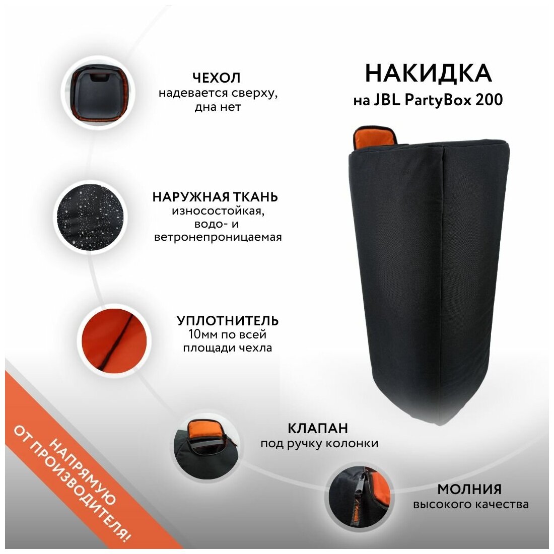 Накидка на колонку JBL PartyBox 200 (GoodBag)