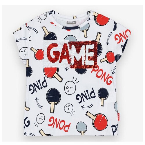 фото Футболка gulliver, размер 98, белый