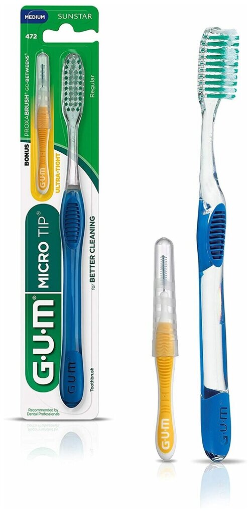 GUM набор зубная щетка + ёршик