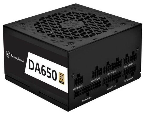 Блок питания 650W Silverstone SST-DA650-G мощность 650 Вт, ATX12V 2.4, активный PFC, вентилятор 120x120 мм, cертификат 80 PLUS Gold, отстёгивающиеся кабели