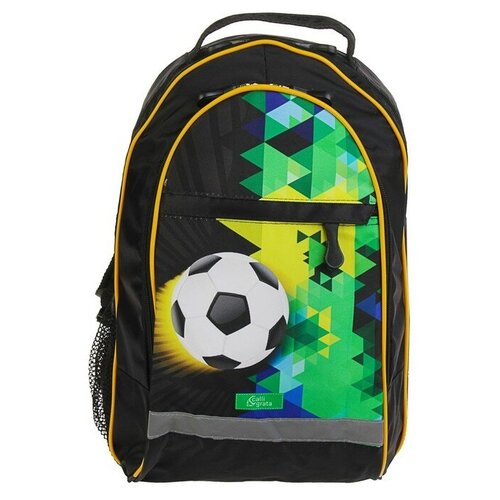 фото Calligrata рюкзак школьный calligrata "футбол", 39 х 24 х 19 см, эргономичная спинка, чёрный