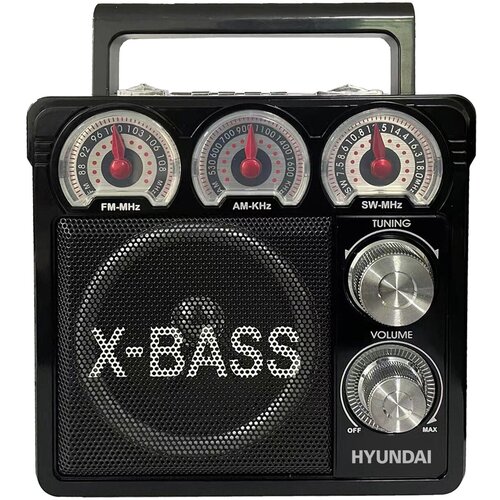 Радиоприемник настольный Hyundai H-SRS104 черный USB SD/microSD радиоприёмник hyundai h srs104 черный