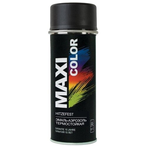 Эмаль MAXI COLOR термостойкая, черный, полуматовая, 400 мл, 1 шт.