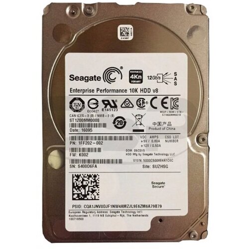 Жесткий диск Seagate 1FF202 1200Gb SAS 25 HDD 4229000₽