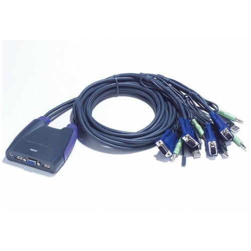 KVM переключатель ATEN CS64US / CS64US-AT, 4-портовый USB, VGA, аудио кабельный KVM ком... ATEN CS64US-AT