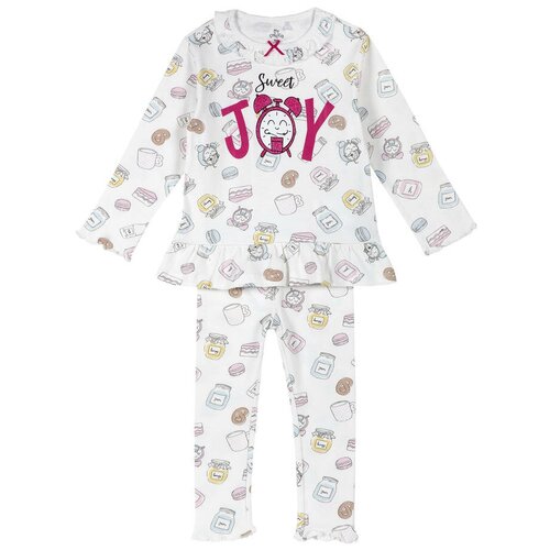 Пижама Chicco, принт Sweet Joy, длинный рукав, для девочек, размер 104, цвет бежевый