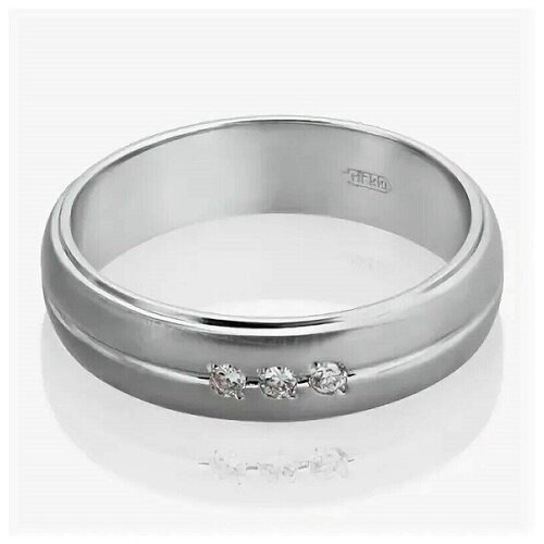 Кольцо, белое золото, 585 проба, размер 19, белый