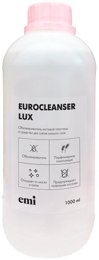 Обезжириватель для ногтей и средство для снятия липкого слоя Eurocleanser E.mi LAECL-1000, 1000 мл