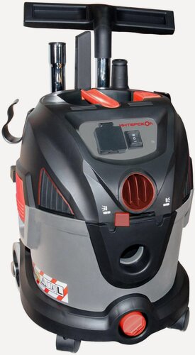 Изображение товара Строительный пылесос Интерскол ПУ-20/1400Р, сухая/влажная уборка, розетка с синхронизатором