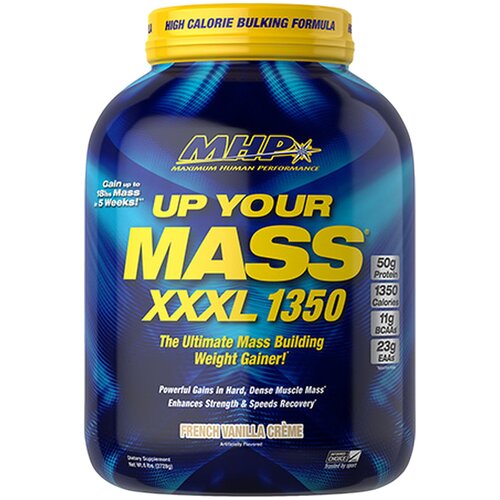 Гейнер MHP Up Your Mass XXXL 1350, 2720 г, французский ванильный крем