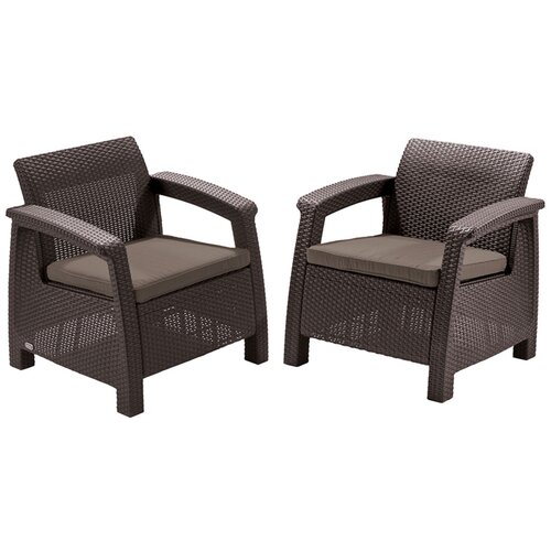 фото Комплект мебели keter corfu duo set (2 кресла), капучино