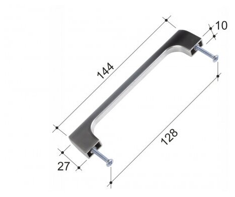 ОФК Комплект из 10 штук, Ручка скоба 2424-128 S хром матовый Tr-00001191 - фотография № 5