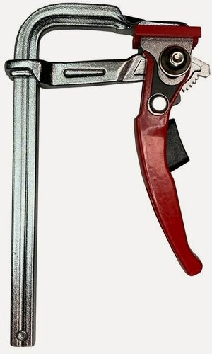 Изображение товара Струбцина кованная F-тип 160х80мм c рычажной рукояткой