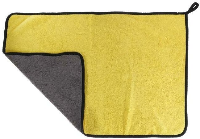Салфетка для автомобиля CARTAGE, микрофибра, 350 г/м2, 40x60 cм, желто-серая