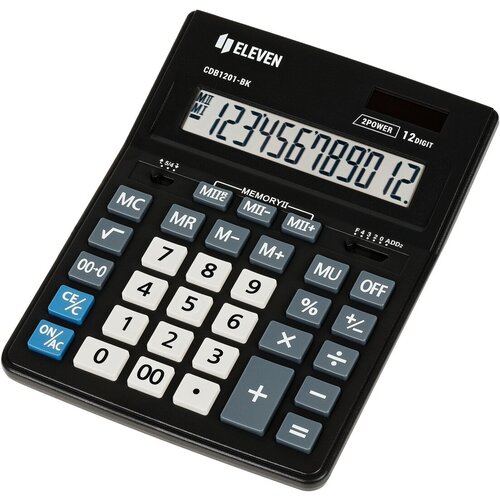 Калькулятор Eleven Business Line, настольный, 12 разрядов, двойное питание, 155х205х35 мм, черный (CDB1201-BK)