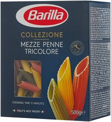 Barilla Макароны Collezione Mezze Penne Tricolore с томатами и шпинатом, 500 г