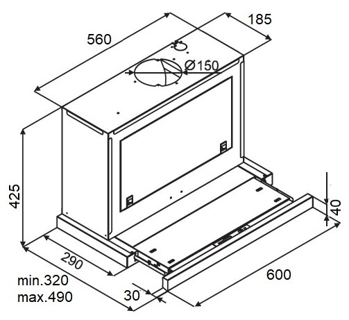 Вытяжка встраиваемая Kuppersberg SLIMBOX 60 GW - фотография № 4