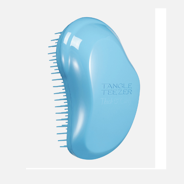 Tangle Teezer Thick & Curly Azure Blue - Тангл Тизер Расчёска для густых и вьющихся волос (ярко-голубая), 11,5 х 7,5 х 4,5 см -