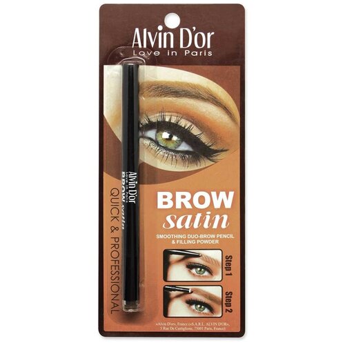 Alvin D'or Карандаш для бровей Brow Satin, оттенок 02 dark brown alvin d or карандаш для бровей brow satin оттенок 01 medium brown