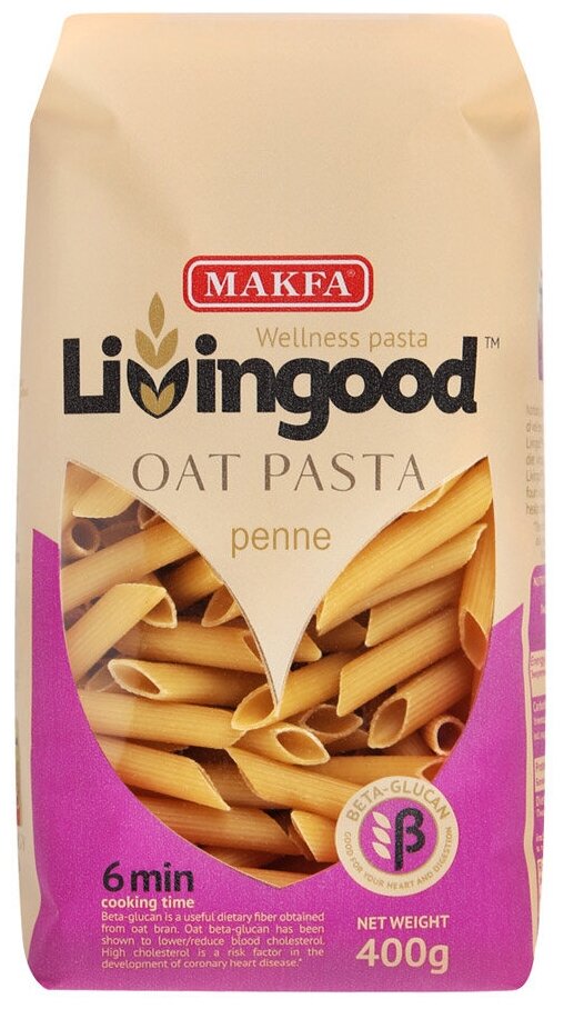 Перья Makfa Livingood Penne овсяные, 400 г - фотография № 1