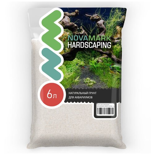 грунт для аквариума novamark hardscaping светлый песок 2 0 5 0 мм river light 2л Грунт для аквариума NOVAMARK HARDSCAPING Светлый песок 0,1-0,6 мм (River Light), 6л