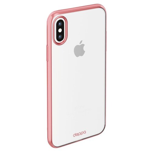 фото Чехол-накладка deppa gel plus case (матовый) для apple iphone x/xs розовое золото