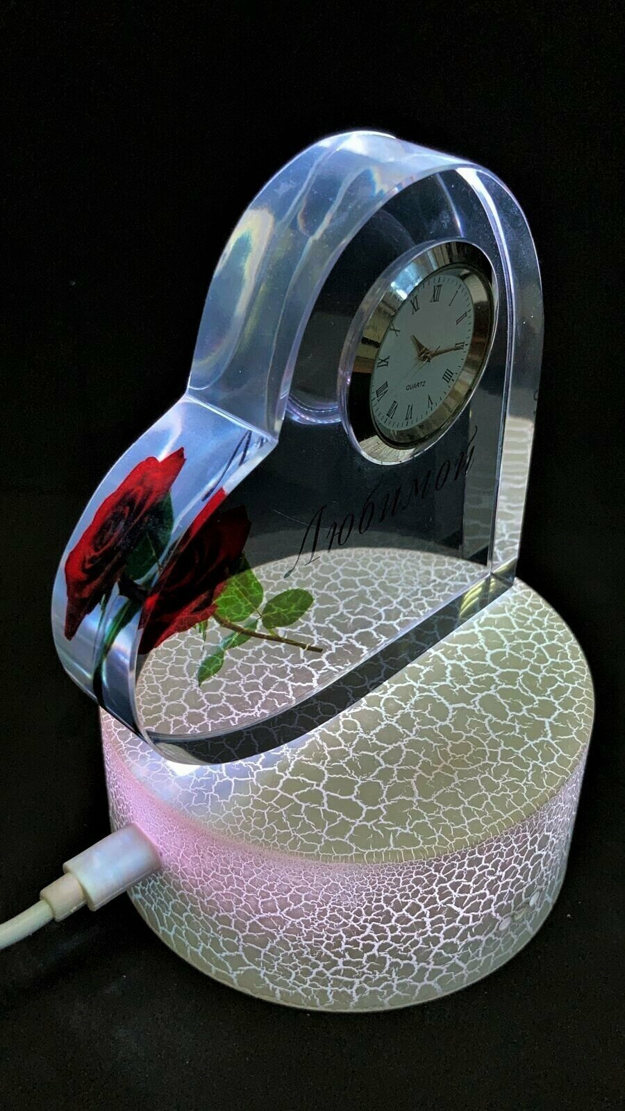 Светильник Сердечко Часы с пультом Любимой - фотография № 9