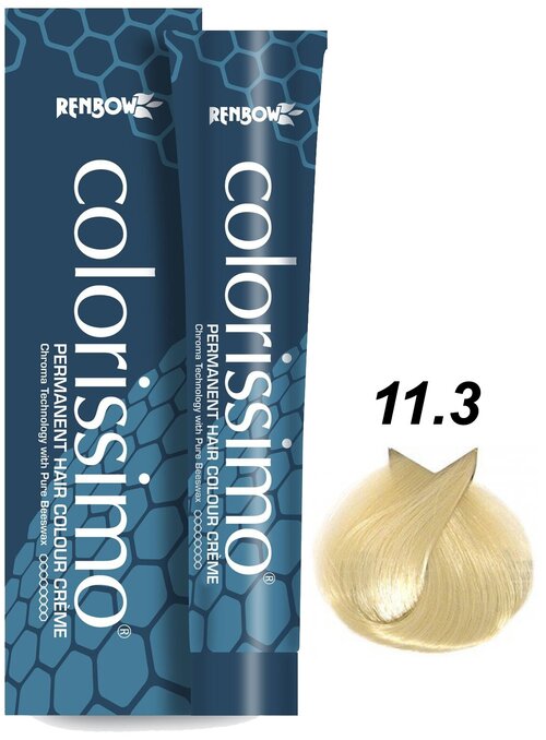 Крем-краска для окрашивания волос COLORISSIMO 11.3 высокоинтенсивный золотистый блондин 100 мл