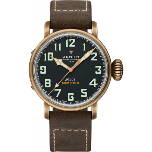 Наручные часы ZENITH Zenith Pilot Type 20 Extra Special 29.2430.679/21. C753, черный, коричневый