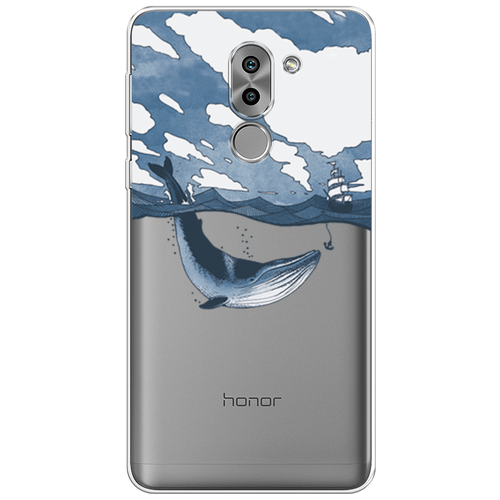 Силиконовый чехол на Honor 6X / Хонор 6Х Большой кит, прозрачный силиконовый чехол на honor 6x хонор 6х три котенка прозрачный