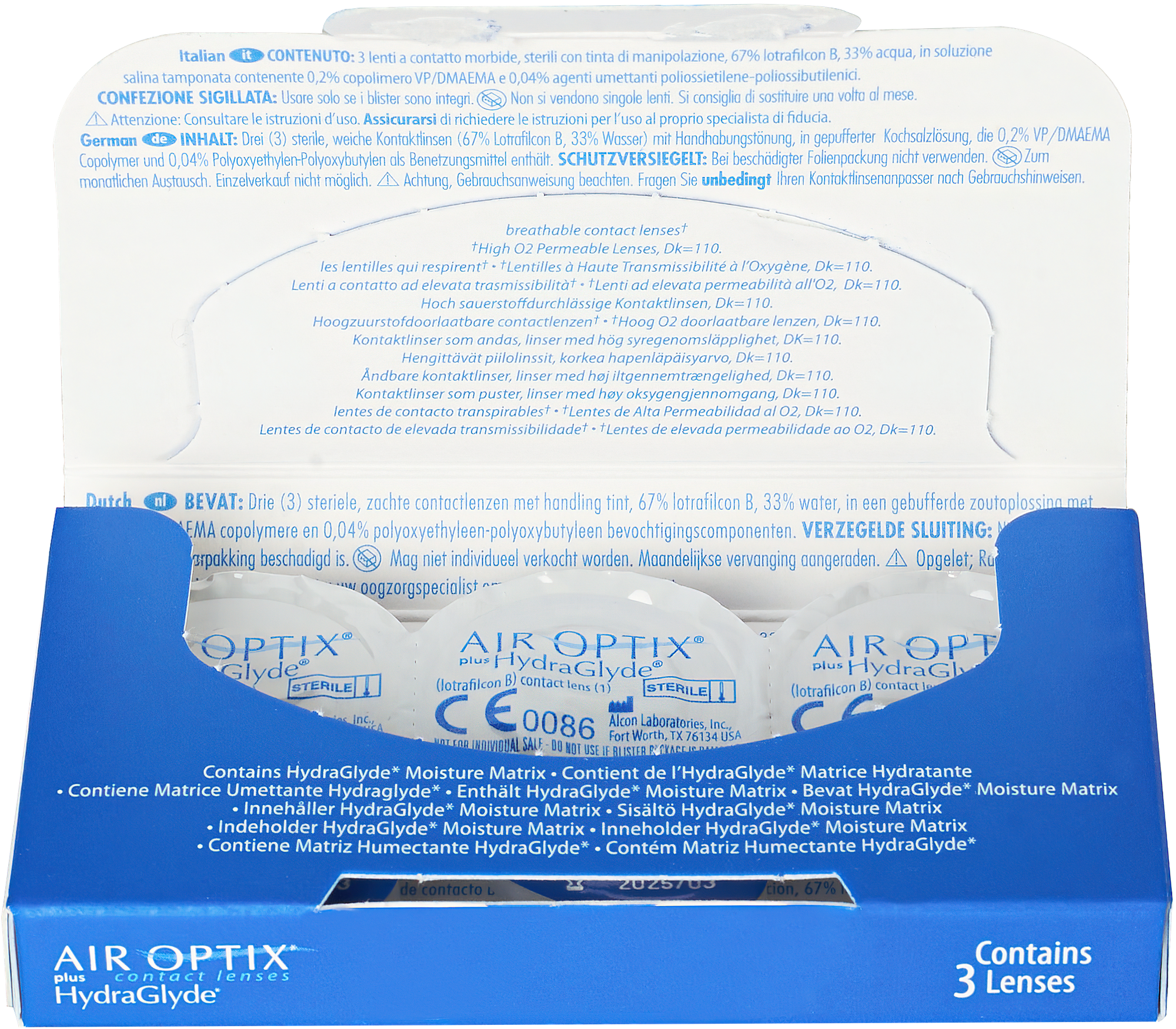 Контактные линзы Alcon Air optix Plus HydraGlyde 3 