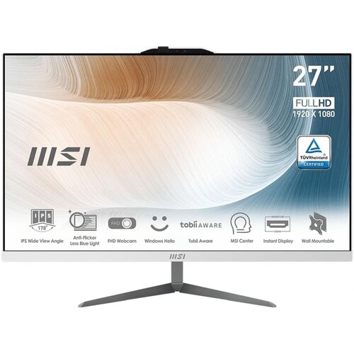 27 Моноблок MSI Modern AM272 12M-258RU 9S6-AF8212-258 белый - 1920x1080 IPS Intel Core i7 1260P ядра 12 х 15 ГГц 16 ГБ SSD 512 ГБ Intel Iris Xe Graphics Windows 11 Pro 13068800₽