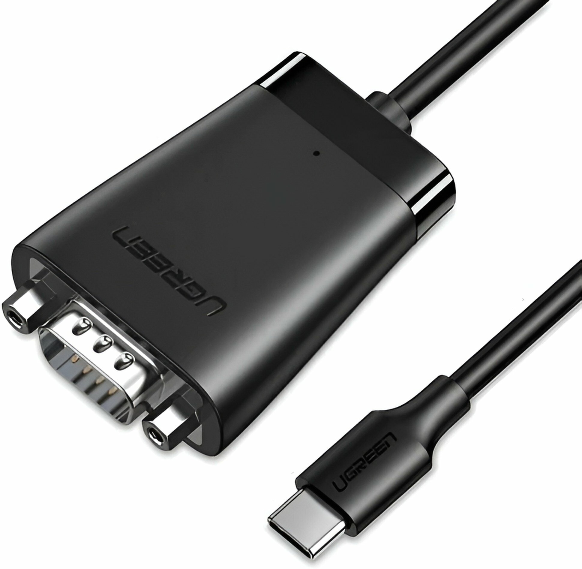Кабель-адаптер UGREEN 70612 USB-C 2.0/DB9 RS-232 Male, 1.5м, black - фото №3