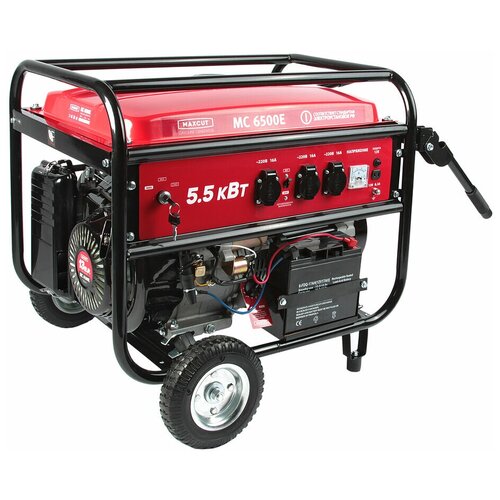 Бензиновый генератор MAXCUT MC6500E, 220/12 В, на колёсах с АКБ [47103040]