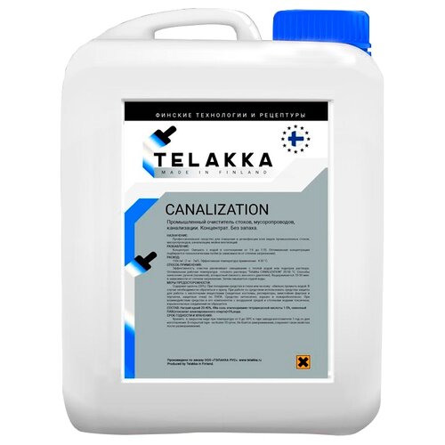 Профессиональное средство для прочистки канализации Telakka CANALIZATION 5л