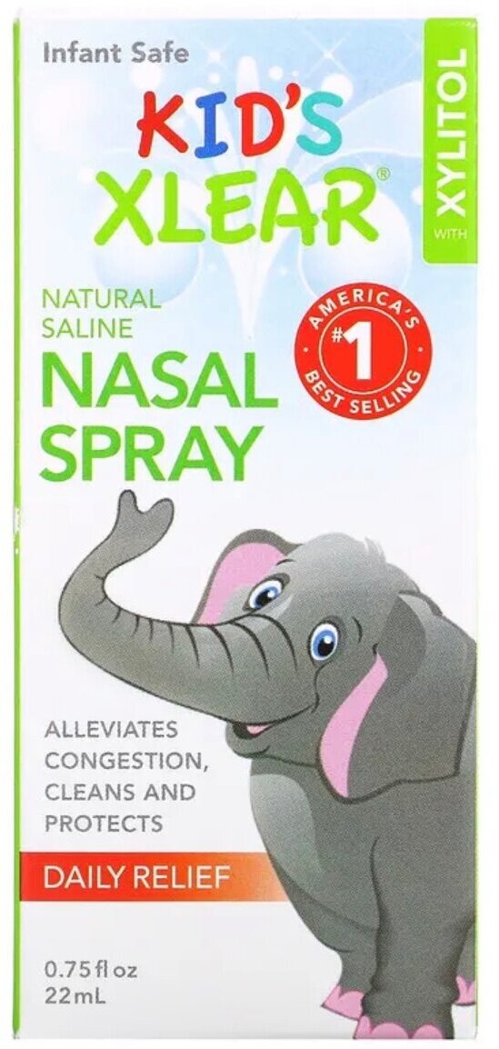 Xlear, Natural Nasal Spray, Kid's Xlear, солевой назальный спрей для детей, 22 мл (0,75 жидк. унции)